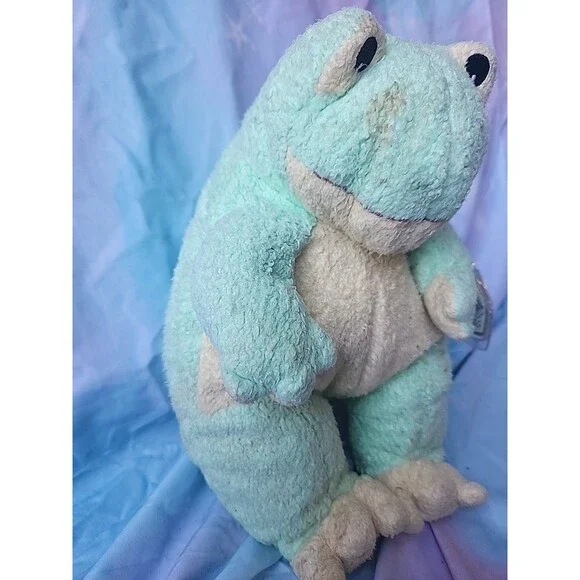 VGUC-VINTAGE-12” 1999 TY Frog Rattle Plush Stuffed Pillow Pal Baby Pastel - Picture 3 of 7